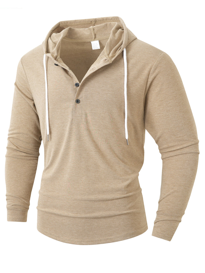 Herren Hoodie mit knöpfbarem Kragen und Kordelzug Echoarchiv