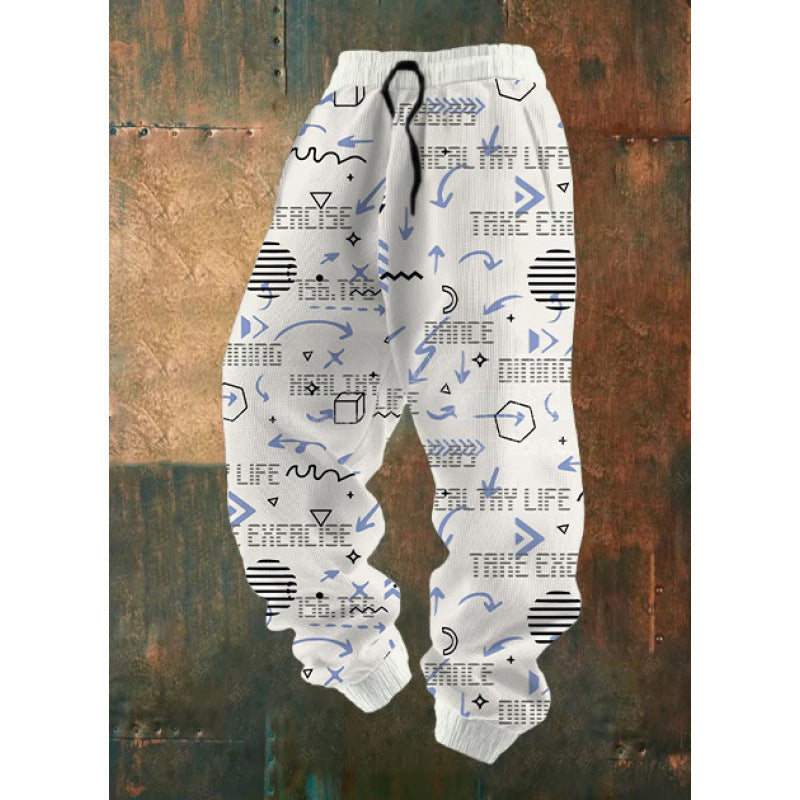 Damen Bequeme Freizeithose mit kreativem Druck Echoarchiv