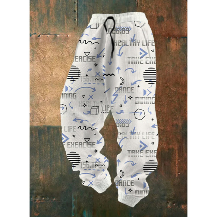 Damen Bequeme Freizeithose mit kreativem Druck Echoarchiv