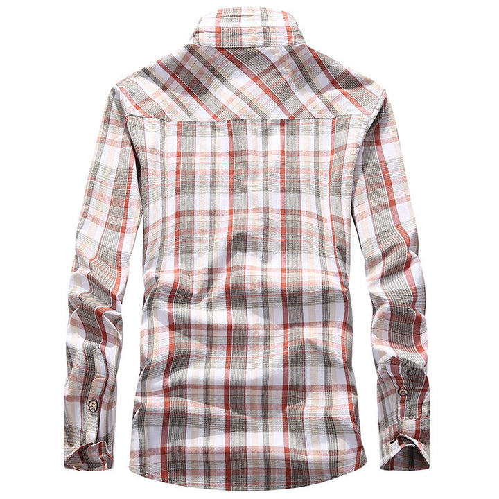 Herren Kariertes leichtes Baumwoll-Overshirt mit Brustpattentaschen – Taviero