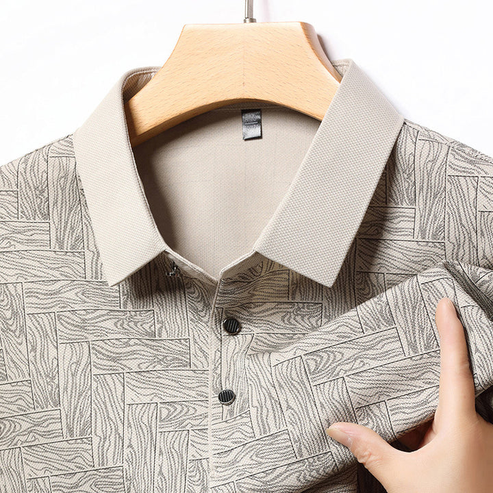 Herren stylisches Polohemd mit strukturiertem Design Echoarchiv