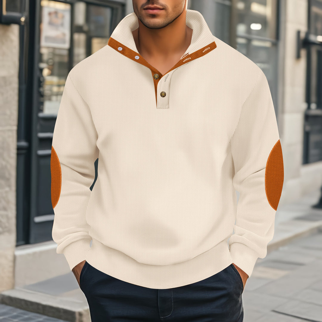 Herren elegantes Sweatshirt mit strukturiertem Kragen und modernen Akzenten Echoarchiv