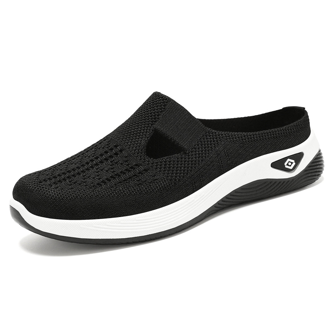 Damen nan atmungsaktive Strick-Slipper Clog mit seitlicher Cut-Out-Öffnung, dämpfender EVA- und PU-Zwischensohle Echo Archiv