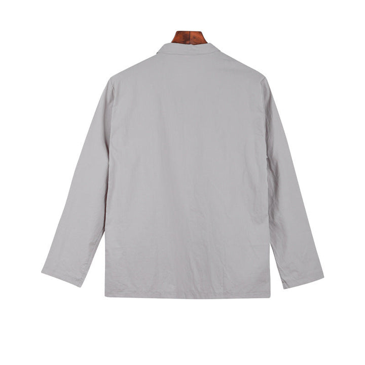 Herren Leinenjacke mit Knopfleiste