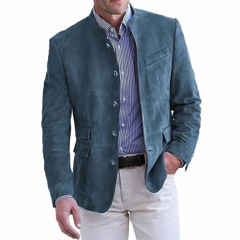 Herren Luxuriöse Wildlederjacke mit praktischen Taschen Echoarchiv