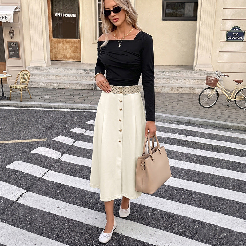 Damen Elegantes Oberteil mit asymmetrischem Schnitt und hochgezogener Taille Echo Archiv