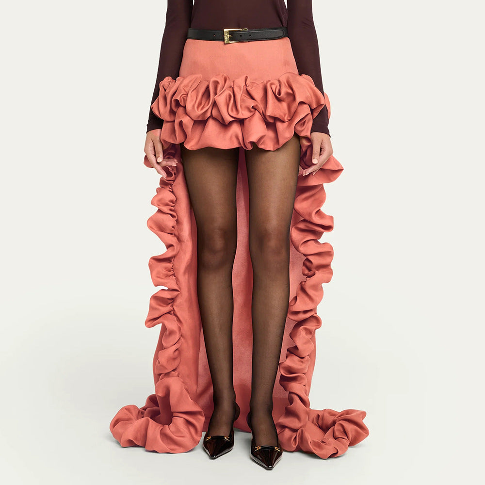Damen High-Low Rock mit voluminösen Rüschendetails Echo Archiv