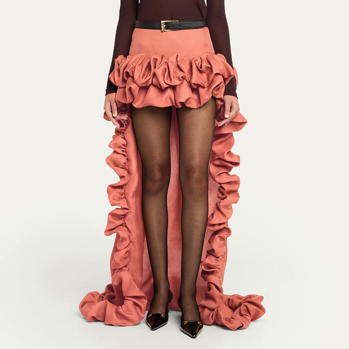 Damen High-Low Rock mit voluminösen Rüschendetails Echo Archiv