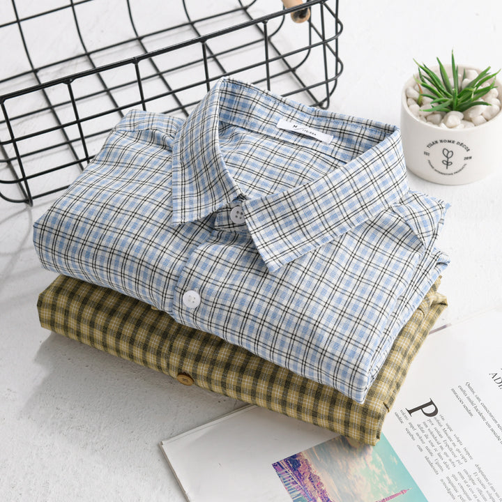 Herren Feines Karomuster-Layering-Hemd aus Baumwollpopeline mit Brusttasche und relaxed Saum Echoarchiv