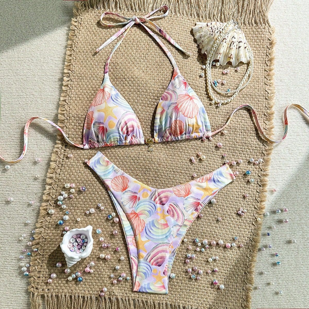 Damen Triangel-Bikini mit maritimen Muschel-Muster Echo Archiv