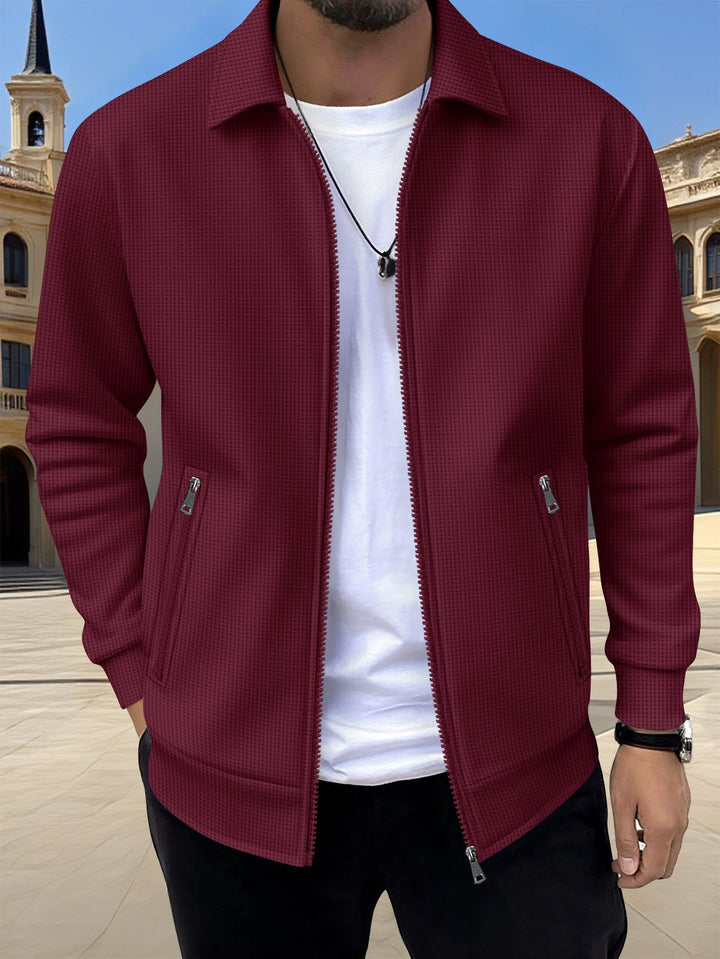 Herren moderne Freizeitjacke mit strukturiertem Design und praktischen Reißverschlusstaschen Echoarchiv