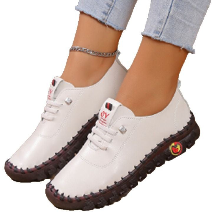 Damen Leichter, weicher Slipper mit handgenähter Gummisohle und elastischer Schnürung Echo Archiv
