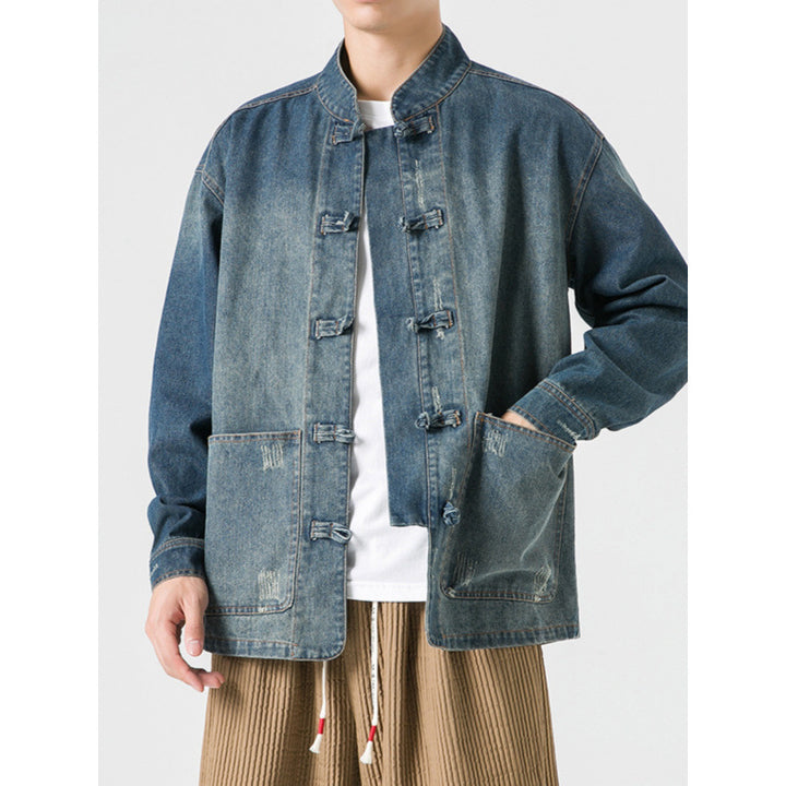 Herren Denim Arbeitsjacke mit Stehkragen Echo Archiv
