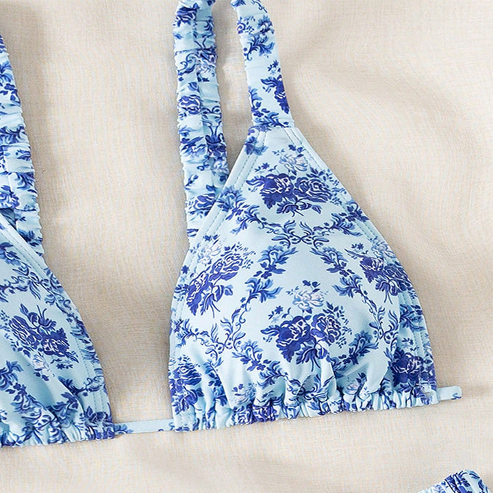 Damen Triangel-Bikini-Set mit verstellbaren Riemen und floralem Design Echo Archiv