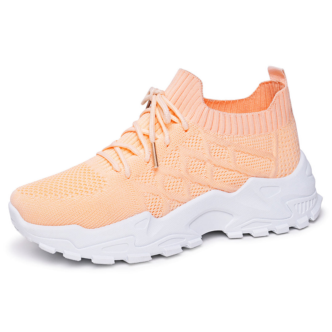 Damen nan gestrickter Plateau-Comfort-Sneaker mit sockenähnlichem Schaft, elastischer Schnürung und geformter Leichtprofilsohle Echo Archiv