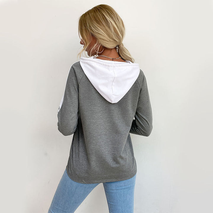 Damen Kapuzenpullover mit Spitzenbesatz und V‑Einsatz Echoarchiv