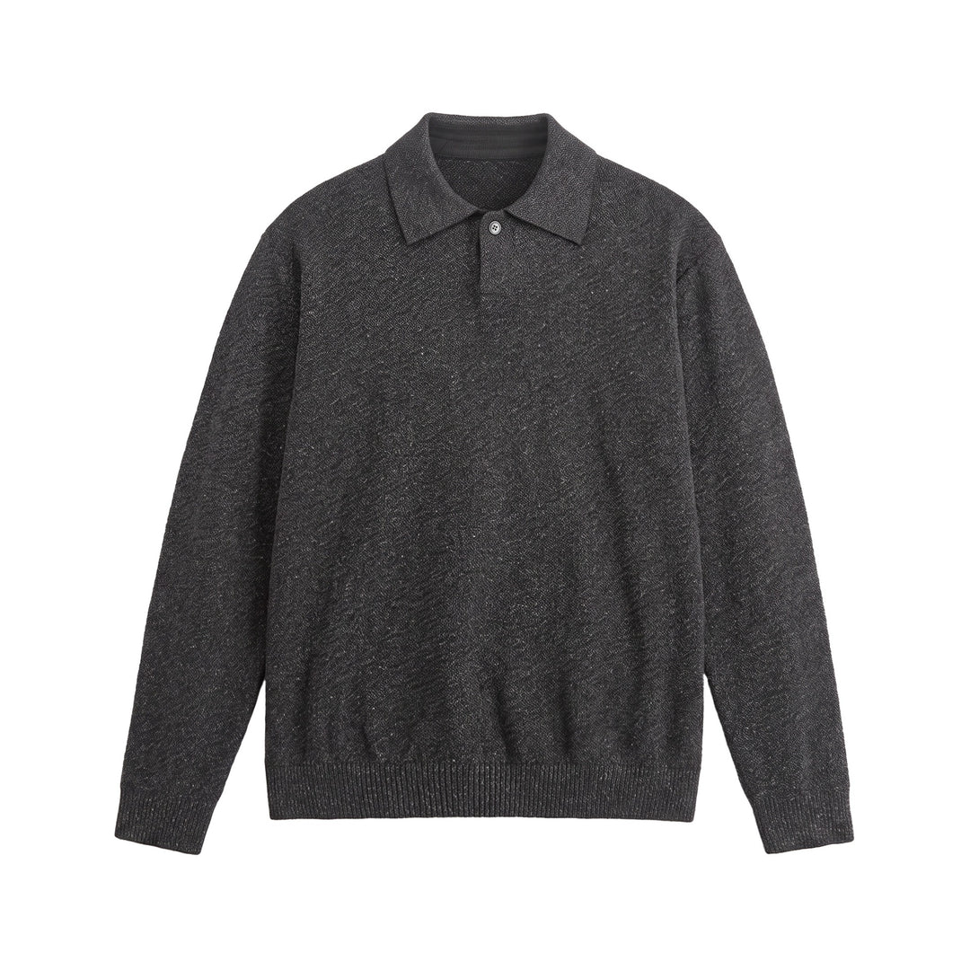 Herren Strick-Poloshirt mit strukturiertem Garn und relaxed Fit Echoarchiv