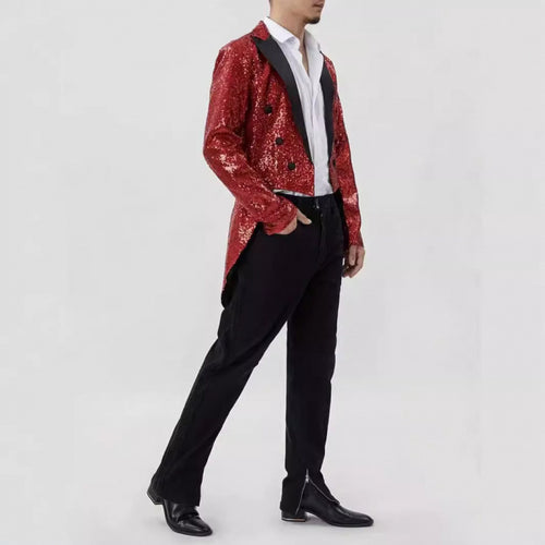 Herren stilvolle Pailletten-Smokingjacke Echoarchiv