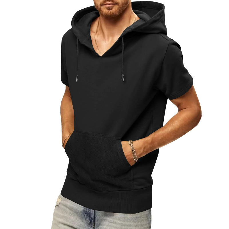 Herren lässiges Kapuzen-T-Shirt mit praktischer Kängurutasche Echoarchiv