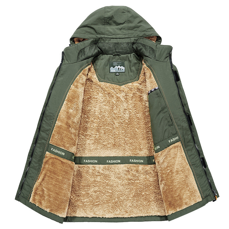 Herren Warme Gefütterte Winterjacke mit Kapuze und Teddyfutter – Marzano