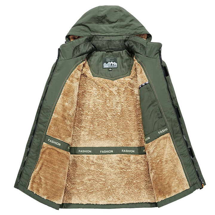 Herren Warme Gefütterte Winterjacke mit Kapuze und Teddyfutter – Marzano