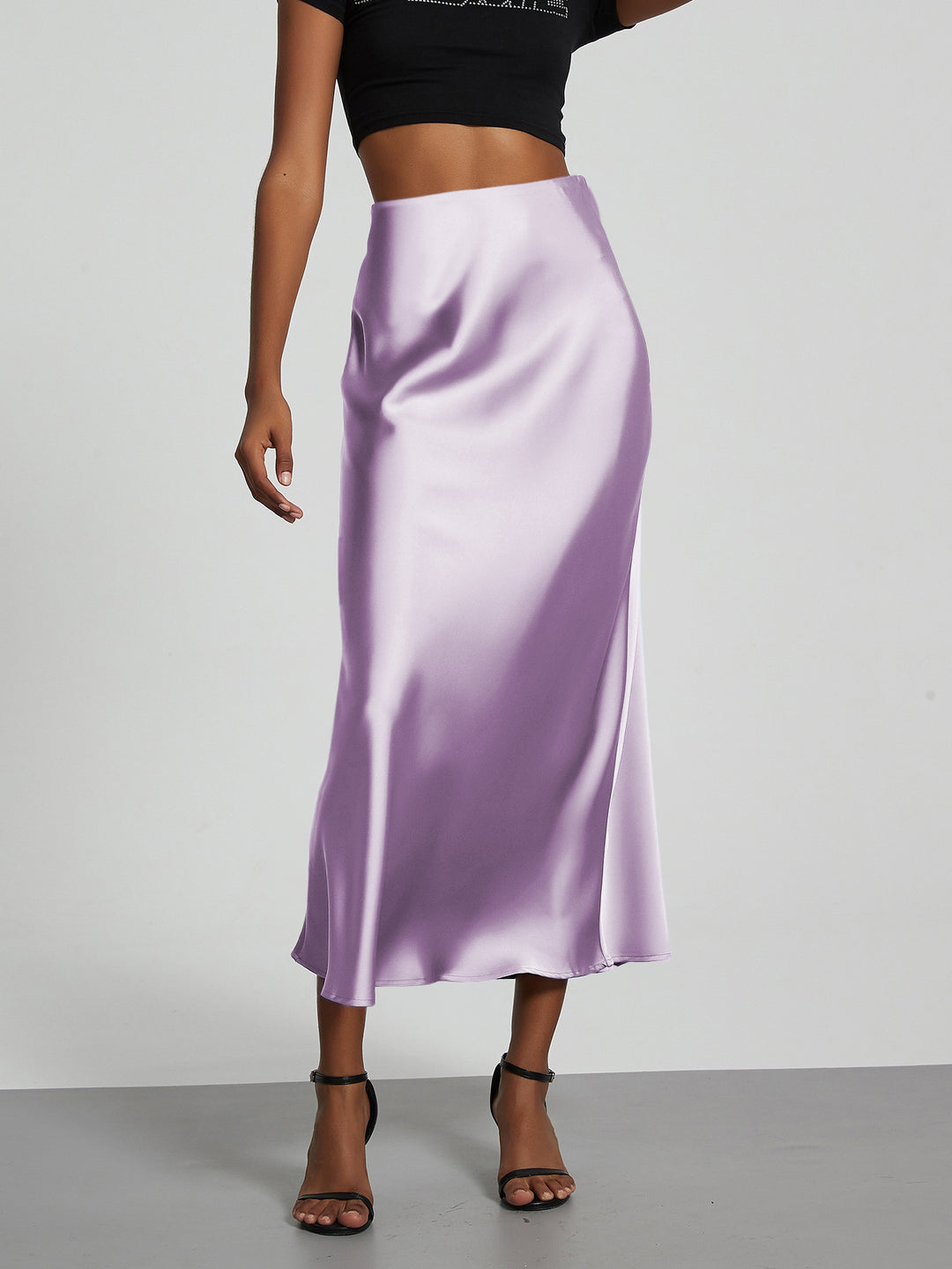 Damen Elegante und fließende Satin Maxiröcke Echo Archiv