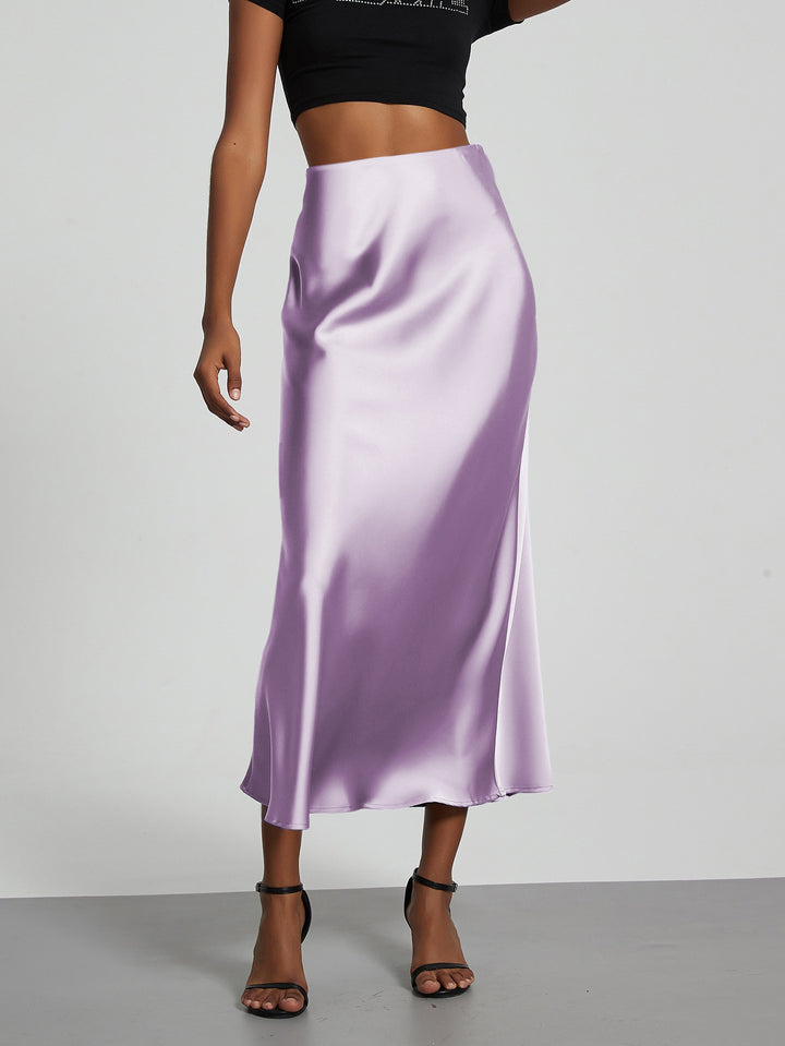 Damen Elegante und fließende Satin Maxiröcke Echo Archiv
