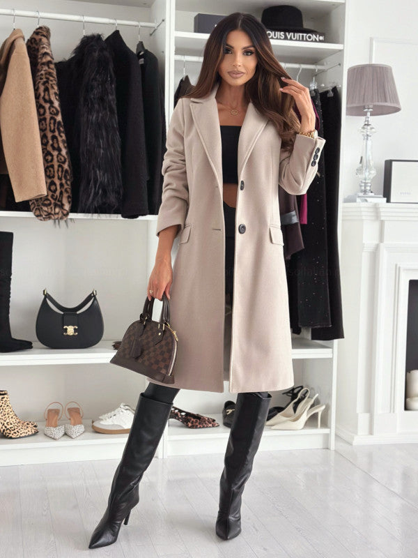 Damen Lange und elegante Winterjacke mit schmalem Schnitt Echoarchiv