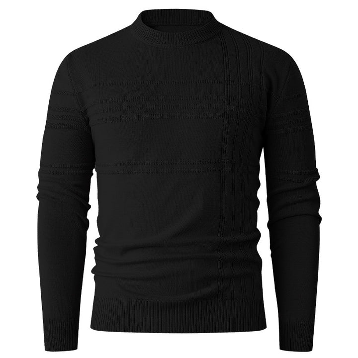 Herren nan Feinstrick-Pullover Rundhals mit geprägter Streifenstruktur und schmaler Silhouette Echo Archiv