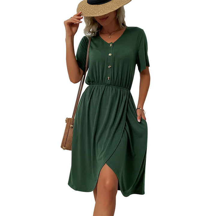 Damen Wickelkleid mit Knopfdetails Echo Archiv