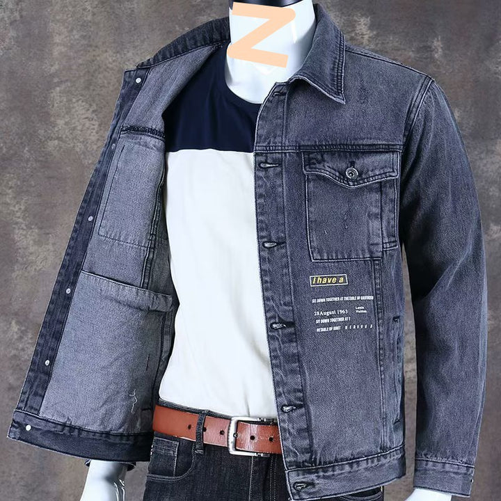 Herren Modische Denimjacke mit zwei Brusttaschen Echo Archiv