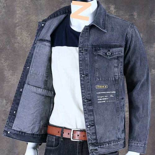 Herren Modische Denimjacke mit zwei Brusttaschen Echo Archiv