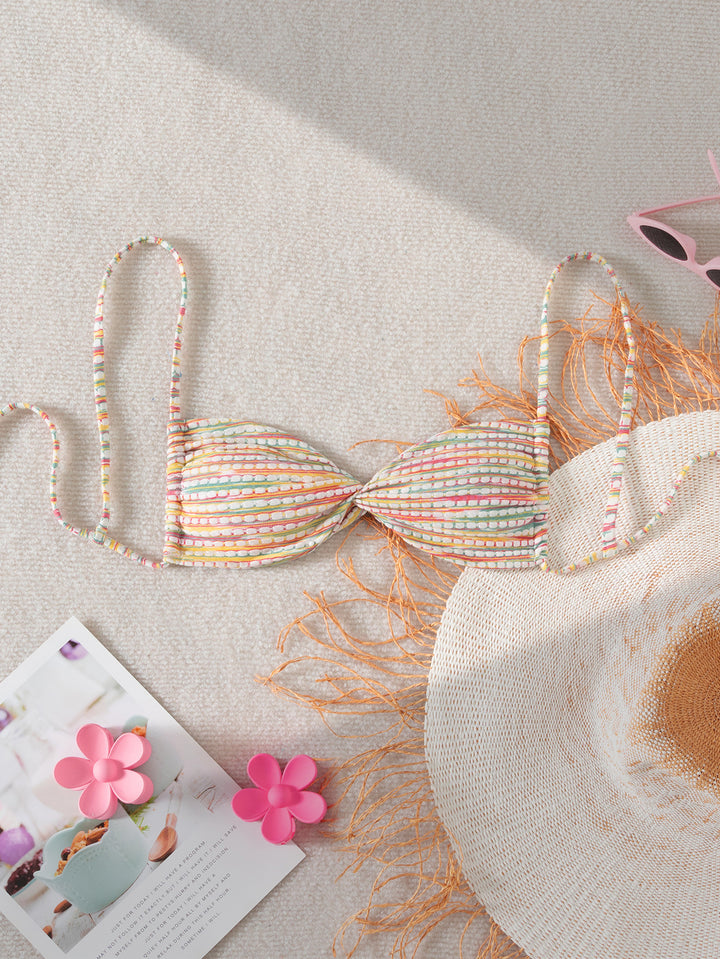 Damen Bandeau-Bikini mit bunten Perlendetails Echo Archiv