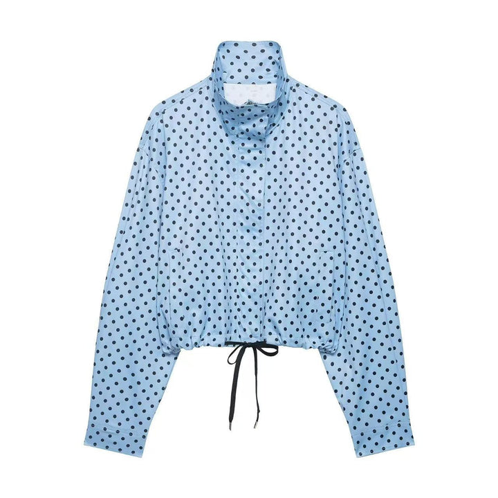 Damen nan kurz geschnittene Regenjacke mit Punktmuster und verstellbarem Kordelzug Echo Archiv
