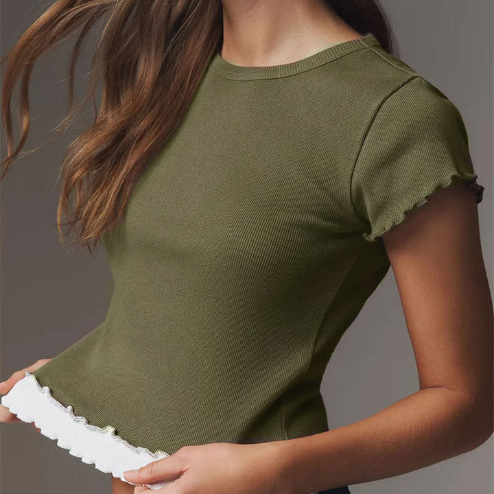 Damen Crop-Top mit Rüschendetails Echo Archiv