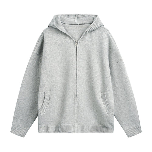 Unisex Grobstrick‑Kapuzenjacke mit durchgehendem Reißverschluss und aufgesetzten Eingrifftaschen Echo Archiv