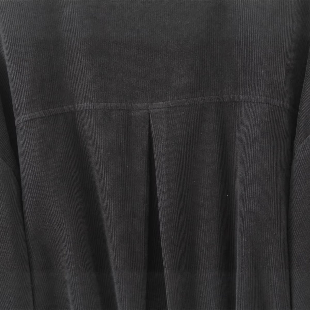 Damen Kurz geschnittene Kordjacke im Boxy‑Silhouette mit Frontreißverschluss und Stehkragen Echoarchiv