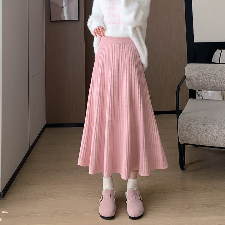 Damen Eleganter Plissee-Midirock mit hohem Bund Echo Archiv