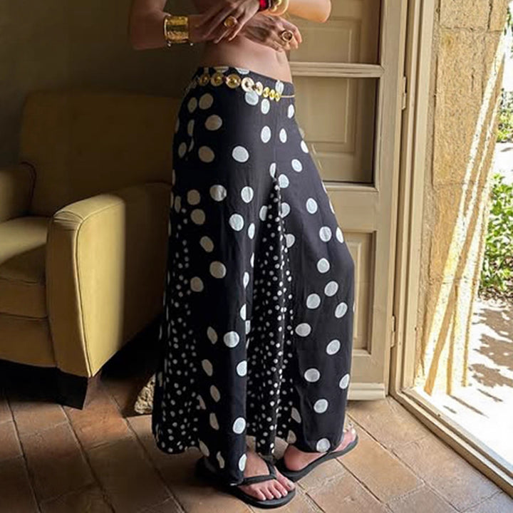 Damen Maxirock mit kontrastierendem Polka Dots Design und weitem Schnitt Echo Archiv
