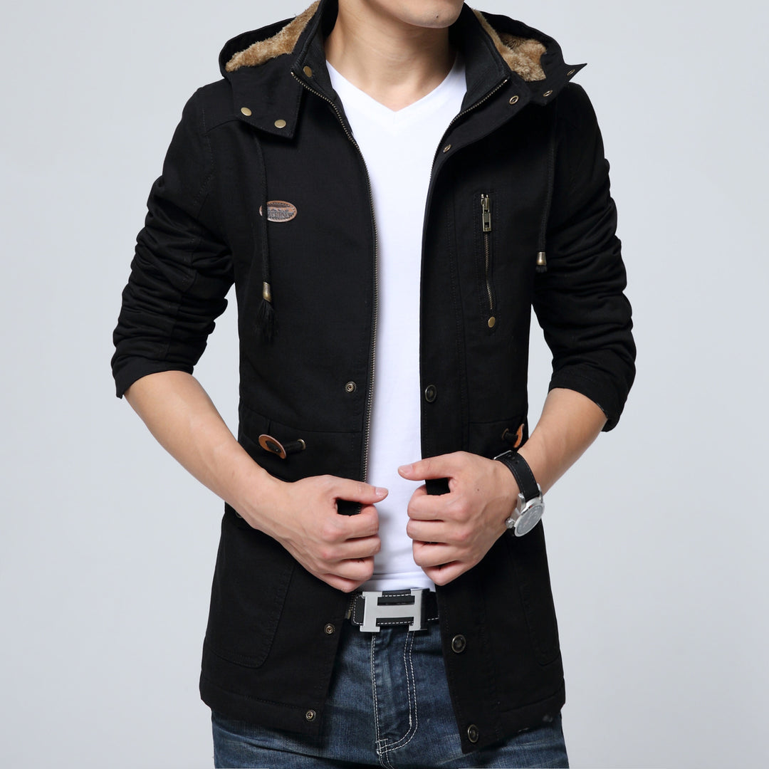 Herren Parka mit Teddyfutter in Kapuze, Utility‑Taschen und Kordelzug Echo Archiv