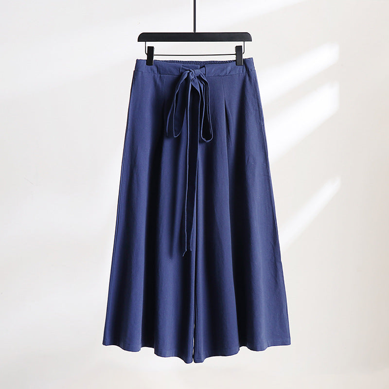 Damen Palazzo-Culotte mit elastischem Bund und Bindegürtel Echoarchiv