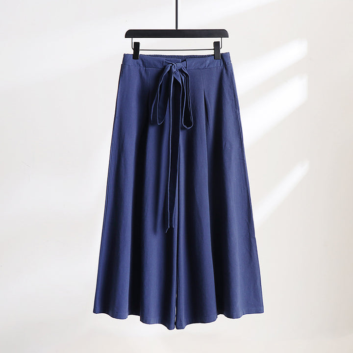 Damen Palazzo-Culotte mit elastischem Bund und Bindegürtel Echoarchiv
