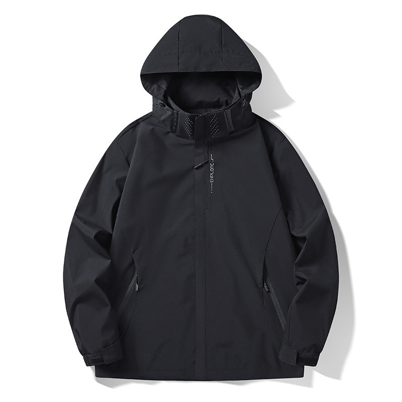 Herren Wasser- und winddichte technische Kapuzen-Outdoorjacke mit verschweißten Nähten und atmungsaktivem Futter Echo Archiv