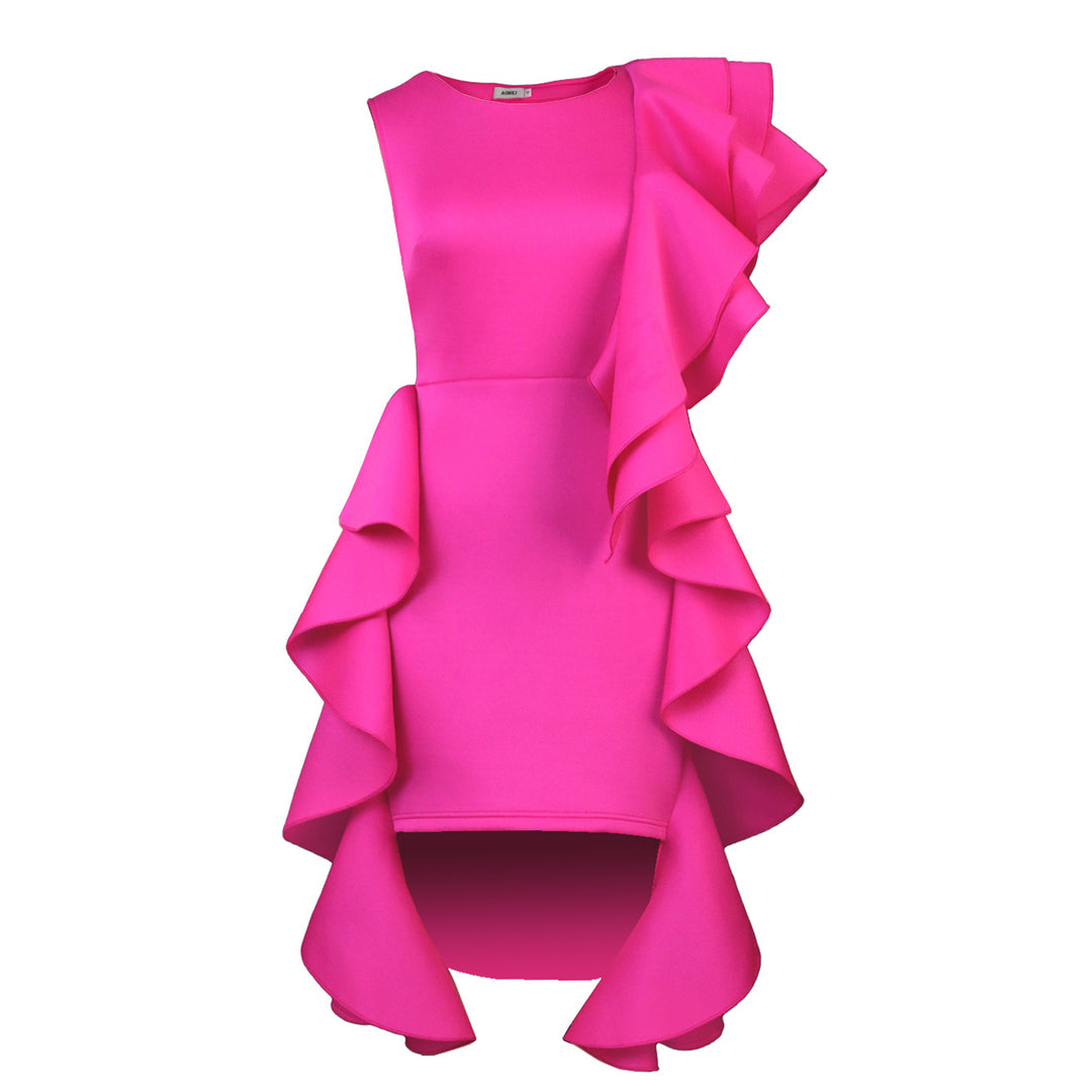 Damen Kleid mit asymmetrischem Rüschendesign Echo Archiv