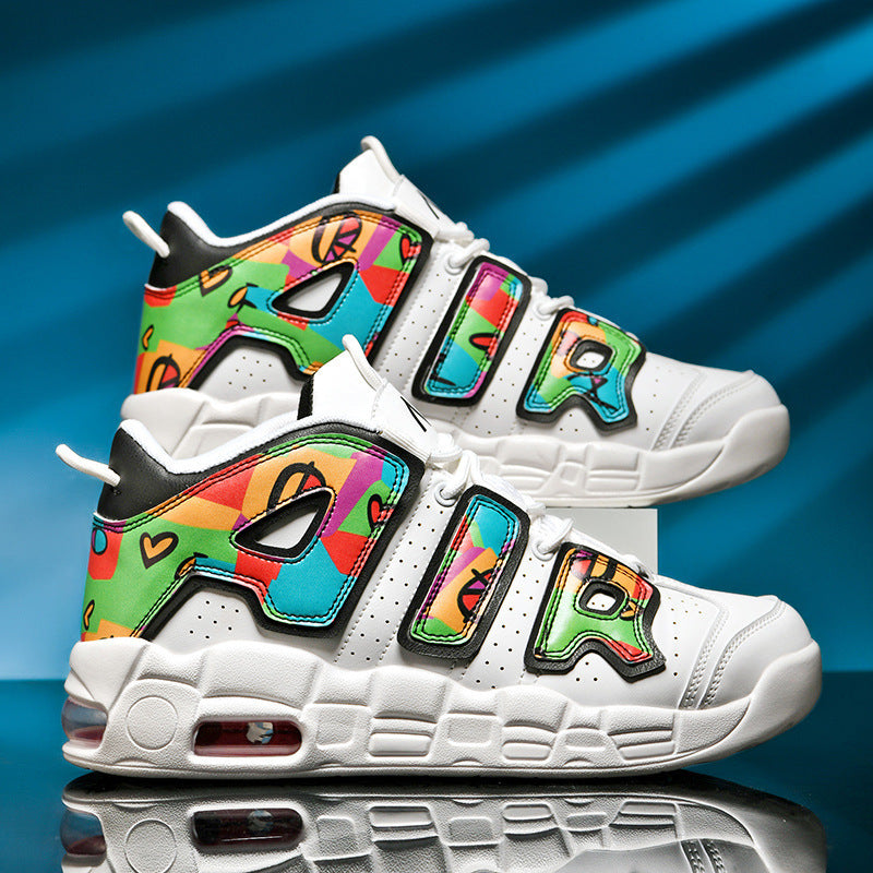 Unisex hochwertige Streetball-Sneaker mit perforiertem Obermaterial, verstärkten Overlays und gedämpfter Wellen-Zwischensohle – Norré