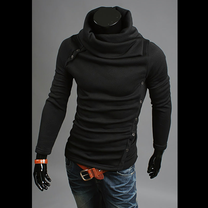 Herren nan Strickpullover mit großem Schalkragen, asymmetrischer Knopfleiste und schmaler Silhouette Echo Archiv