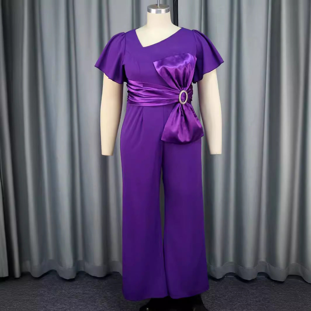 Damen eleganter Jumpsuit mit dekorativer Schleifenapplikation Echo Archiv