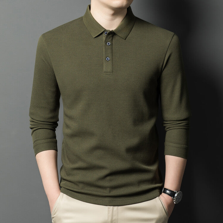 Herren Langarm Poloshirt aus hochwertigem, atmungsaktivem Material Echoarchiv