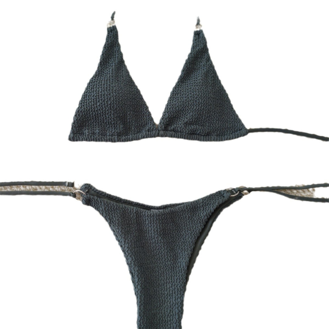 Damen Triangel-Bikini mit strukturiertem Gewebe und eleganten Ringverzierungen Echo Archiv
