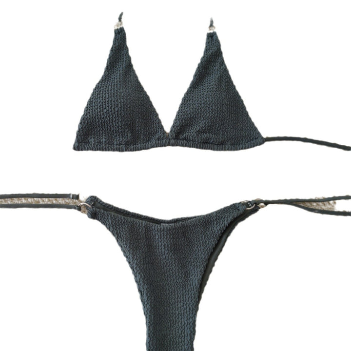 Damen Triangel-Bikini mit strukturiertem Gewebe und eleganten Ringverzierungen Echo Archiv